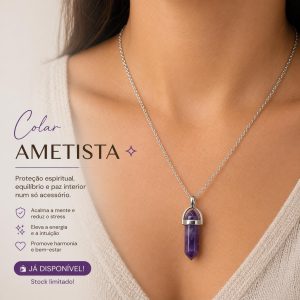 👉 Colar Ametista – Proteção & Tranquilidade 💜✨