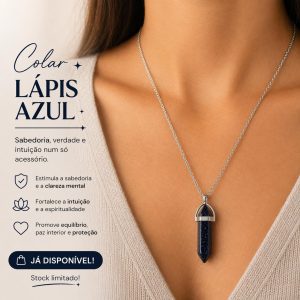 👉 Colar Lápis Azul – Sabedoria & Clareza 💙✨