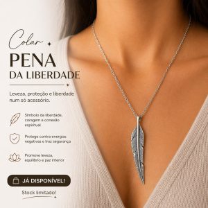 👉 Colar Pena – Liberdade & Leveza 🪶✨