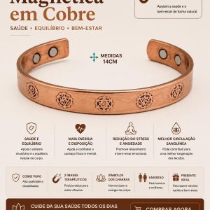 Pulseira Magnética em Cobre ✨ Bem-estar • Energia • Equilíbrio e saúde