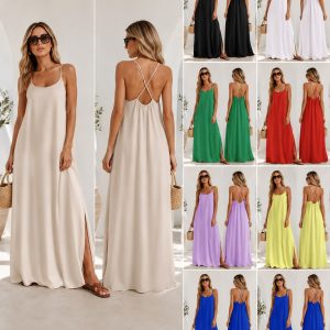 Vestido Comprido Fluido com Alças Finas – Várias Cores