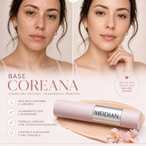 Base Coreana MEIDIAN – Cobertura Natural e Pele Uniforme